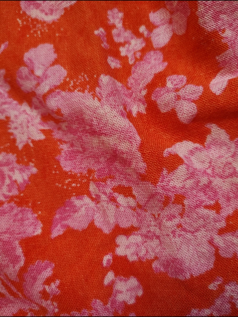 Two Cumberland Floral Wrap Mini Skirt in Bright Orange and Pink Medium‎